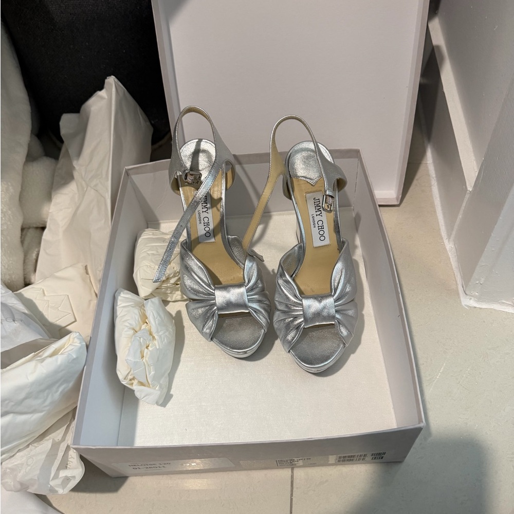 Jimmy Choo HELOISE Silver Heels